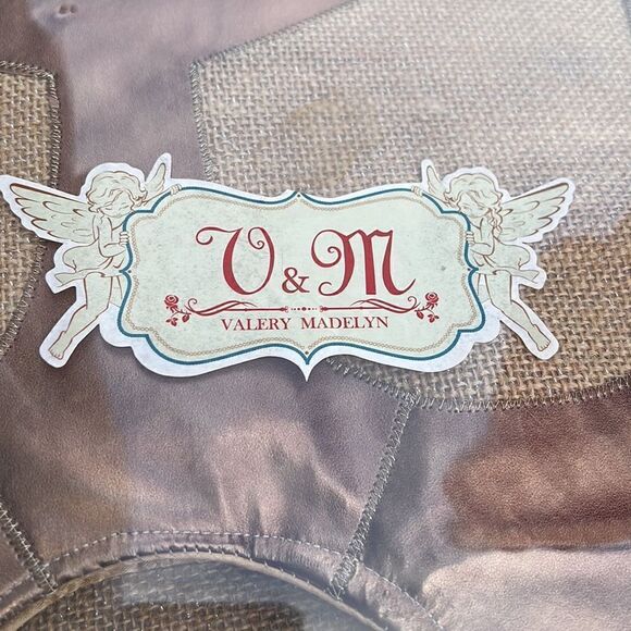 Christmas Tree Skirt Brown Valery Madelyn Faux Fur Burlap Bronze Snowflake 48” - Picture 8 of 10